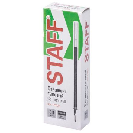 Стержень гелевый STAFF "Basic" GPR-232, 135 мм, ЧЕРНЫЙ, узел 0,5 мм, линия письма 0,35 мм, 170232 Стержень гелевый STAFF "Basic" GPR-232, 135 мм, ЧЕРНЫЙ, узел 0,5 мм, линия письма 0,35 мм, 170232