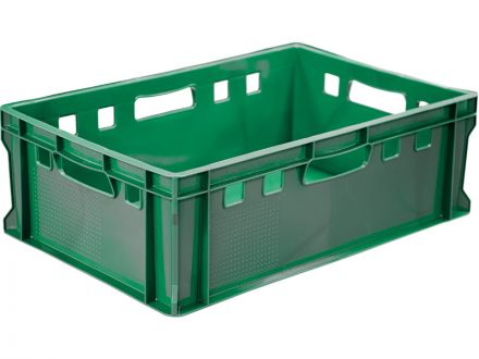 Ящик мясной 600х400х200 сплошной Е2  зеленый