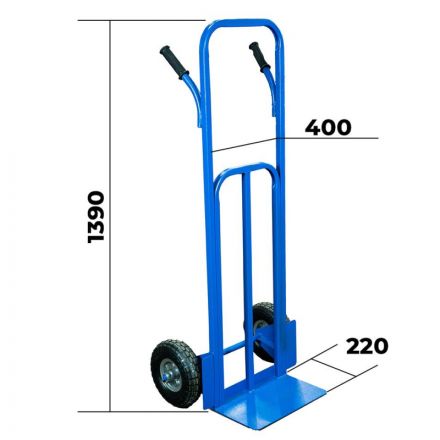 Тележка грузовая TOR КГ-300 г/п 300 кг (пневмо колеса 250 мм), 1021599 Тележка грузовая TOR КГ-300 г/п 300 кг (пневмо колеса 250 мм), 1021599