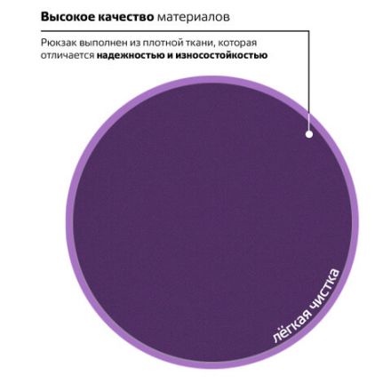 Рюкзак BRAUBERG СИТИ-ФОРМАТ один тон, универсальный, фиолетовый, 41х32х14 см, 225376 Рюкзак BRAUBERG СИТИ-ФОРМАТ один тон, универсальный, фиолетовый, 41х32х14 см, 225376