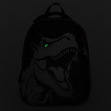 Ранец BRAUBERG SHINY, 2 отделения, с брелком, Scary dino, СВЕТЯЩИЙСЯ РИСУНОК, 38х28х14 см, 273143