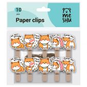 Зажимы для бумаг 7мм, MESHU "Funny dogs", 10шт., деревянные, ассорти, опп пакет с европодвесом, веревка в комплекте Зажимы для бумаг 7мм, MESHU "Funny dogs", 10шт., деревянные, ассорти, опп пакет с европодвесом, веревка в комплекте