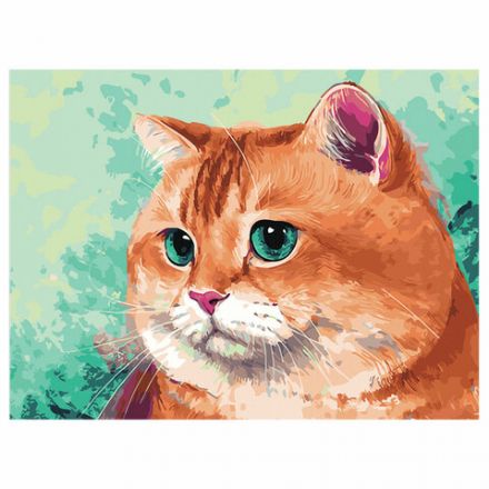 Картина стразами (алмазная мозаика), 40х50 см, ОСТРОВ СОКРОВИЩ "Кот", на подрамнике, 663873