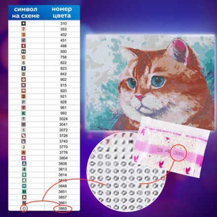 Картина стразами (алмазная мозаика), 40х50 см, ОСТРОВ СОКРОВИЩ "Кот", на подрамнике, 663873