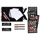 Фотоальбом 21х30 см, 40 черных листов, уголки/стикеры/ручка/клей/трафареты/маркеры, BRG Black, 880654 Фотоальбом 21х30 см, 40 черных листов, уголки/стикеры/ручка/клей/трафареты/маркеры, BRG Black, 880654