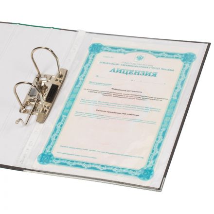 Папка-регистратор Комус мрамор.карт 75мм зел кореш ,бум/бум,карм.кор,мет.уг