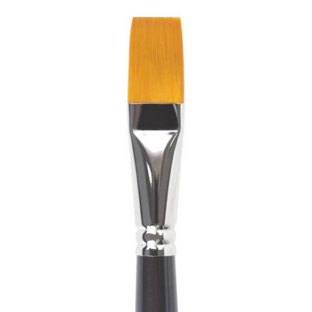 Кисть художественная профессиональная BRAUBERG ART CLASSIC, синтетика жесткая, плоская, № 20, длинная ручка, 200672