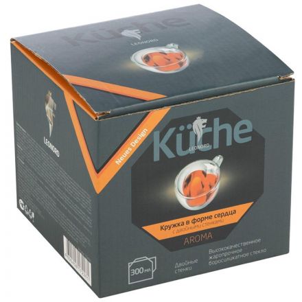 Кружка в форме сердца AROMA 300 мл из боросилика стекла ,103490