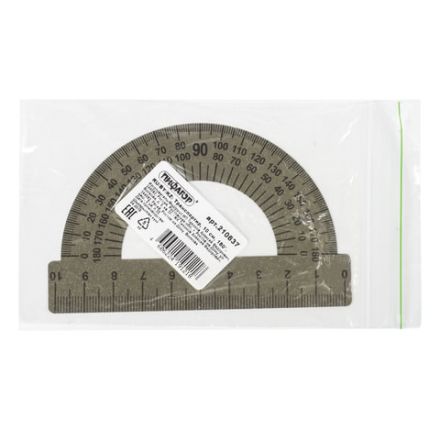 Транспортир 10 см, 180 градусов, металлический, ПИФАГОР, 210637 Транспортир 10 см, 180 градусов, металлический, ПИФАГОР, 210637