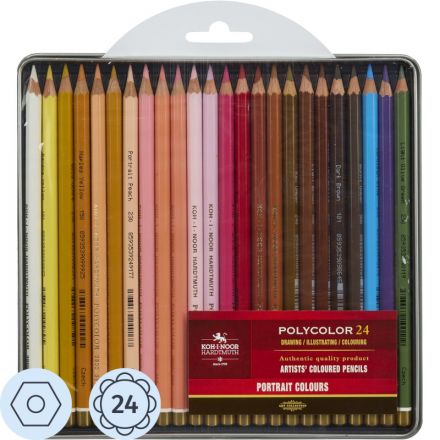 Карандаши цветные худож POLYCOLOR Портрет 24цв/наб мет.кор. 3824024014PL Карандаши цветные худож POLYCOLOR Портрет 24цв/наб мет.кор. 3824024014PL