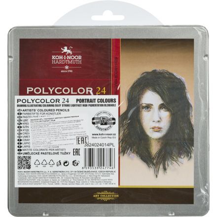 Карандаши цветные худож POLYCOLOR Портрет 24цв/наб мет.кор. 3824024014PL Карандаши цветные худож POLYCOLOR Портрет 24цв/наб мет.кор. 3824024014PL
