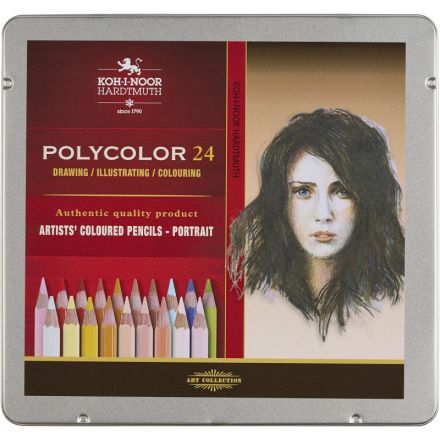 Карандаши цветные худож POLYCOLOR Портрет 24цв/наб мет.кор. 3824024014PL Карандаши цветные худож POLYCOLOR Портрет 24цв/наб мет.кор. 3824024014PL