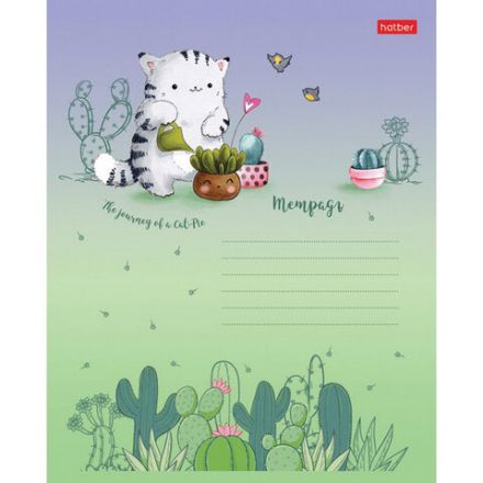 Тетрадь 12 л., HATBER, линия, обложка картон, "Приключения кота Пирожка" (микс в спайке), 067659, 12Т5В2