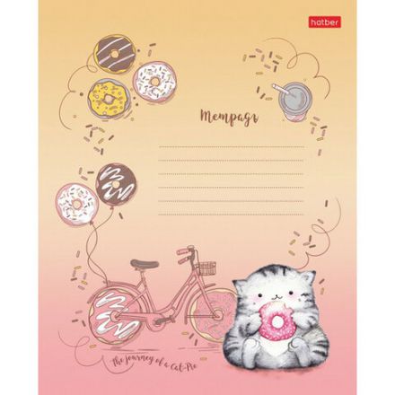 Тетрадь 12 л., HATBER, линия, обложка картон, "Приключения кота Пирожка" (микс в спайке), 067659, 12Т5В2