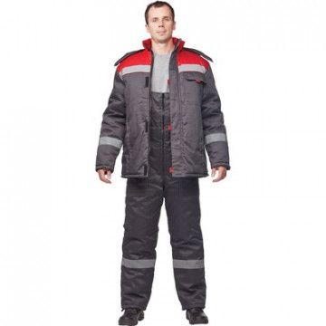 Костюм рабочий зимний з31-КПК сер/красн (р.56-58) 170-176 Костюм рабочий зимний з31-КПК сер/красн (р.56-58) 170-176