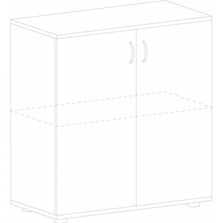 Шкаф IN Рондо закрытый низкий Ш-52 береза 804х450х753