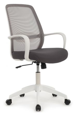 Кресло Fast W-207 white plastic Белый пластик/Серая сетка 60-62-97*105