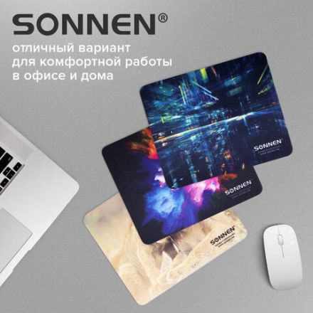 Коврик для мыши SONNEN "EXPLOSIVE", резина + ткань, 220х180х3 мм, 513291