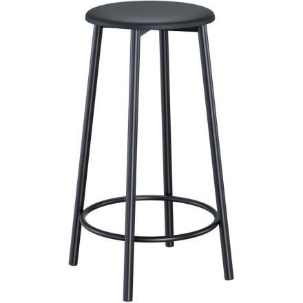 Стул барный AM_Конус ТБ2 каркас черн 9005 глянец,к/з черный Dollaro Black