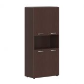 Шкаф с 2-мя комплектами глухих малых дверей и обвязкой DHC 85.4 Венге Магия 892х450х1950 DIONI