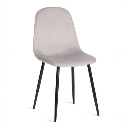 Стул Бриз/Breeze (мод.4724)/1 шт. в упаковке велюр/металл, 44х53х87см, светло-серый (HLR14)/черный