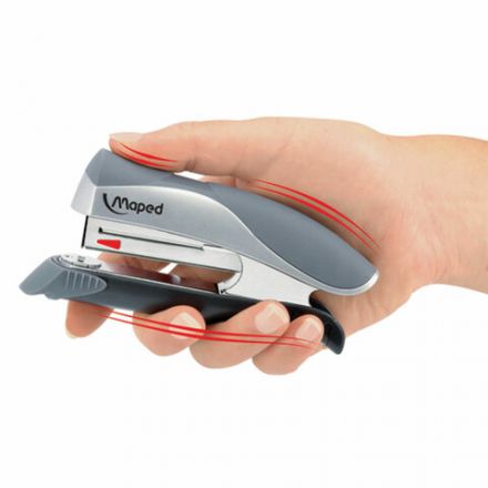 Степлер №24/6, 26/6 MAPED "Ergologic", до 25 листов, с контейнером для скоб, серебристо-бирюзовый, 352513