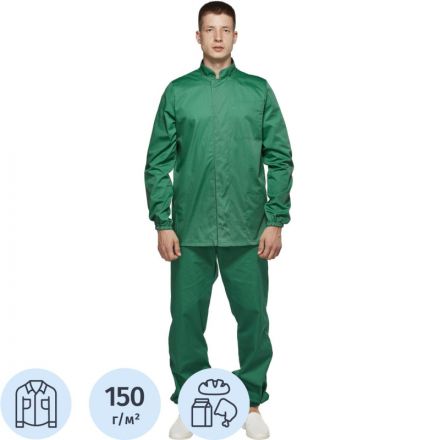 Куртка для пищевого производства зел. муж. сат у17-КУ (р.60-62) р.182-188