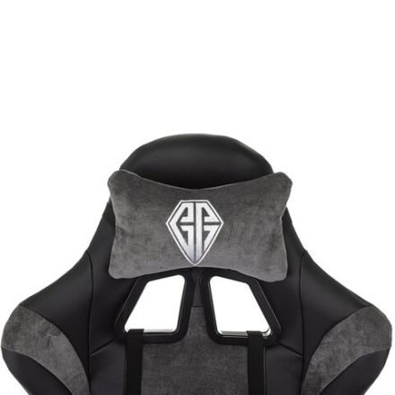 Кресло компьютерное BRABIX "Forcer GM-127", 2 подушки, экокожа/велюр, черное/серое, 533216