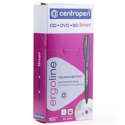 Маркер для CD и DVD ЧЕРНЫЙ CENTROPEN, трехгранная форма захвата, тонкий, 0,6 мм, 4616, 6 4616 0112 Маркер для CD и DVD ЧЕРНЫЙ CENTROPEN, трехгранная форма захвата, тонкий, 0,6 мм, 4616, 6 4616 0112
