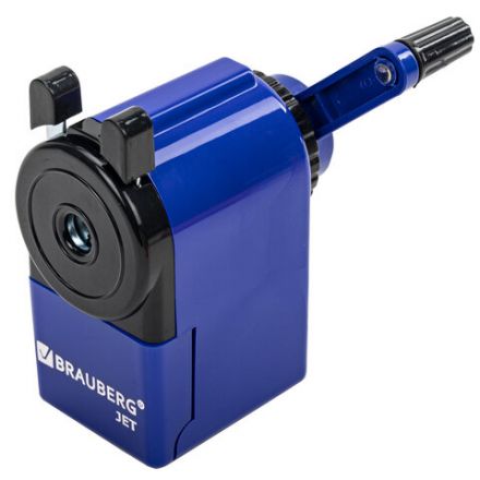 Точилка механическая BRAUBERG "JET", металлический механизм, корпус синий, 229570