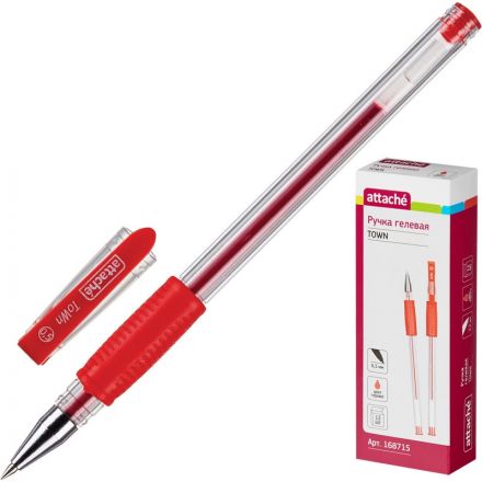Ручка гелевая Attache Town красная (толщина линии 0.5 мм) Ручка гелевая Attache Town красная (толщина линии 0.5 мм)