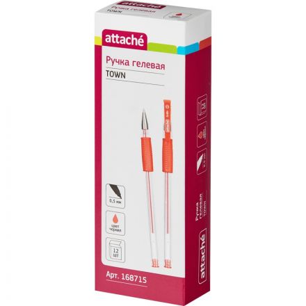Ручка гелевая Attache Town красная (толщина линии 0.5 мм) Ручка гелевая Attache Town красная (толщина линии 0.5 мм)