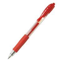 Ручка гелевая одноразовая автоматическая Pilot BL-G2-5 красная (толщина линии 0.3 мм)
