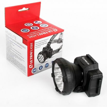 Фонарь налобный Ultraflash 9LED 33Лм,акк220,0,5Ач, Фонарь налобный Ultraflash 9LED 33Лм,акк220,0,5Ач,