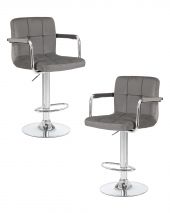 Набор 2 шт Стул барный DOBRIN KRUGER ARM, серый велюр (MJ9-75) Набор 2 шт Стул барный DOBRIN KRUGER ARM, серый велюр (MJ9-75)