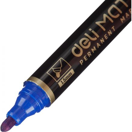 Маркер перманентный Deli Mate 1,5-3 мм синий кругл.нак.EU10230 Маркер перманентный Deli Mate 1,5-3 мм синий кругл.нак.EU10230