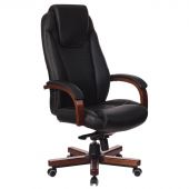 Кресло VB_Бюрократ T-9923WALNUT/BLACK кожа черный, дерево Кресло VB_Бюрократ T-9923WALNUT/BLACK кожа черный, дерево