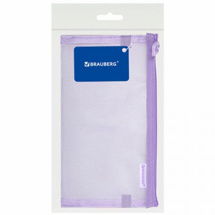 Пенал-конверт BRAUBERG, сетка, 22x10 см, фиолетовый, 272239 Пенал-конверт BRAUBERG, сетка, 22x10 см, фиолетовый, 272239