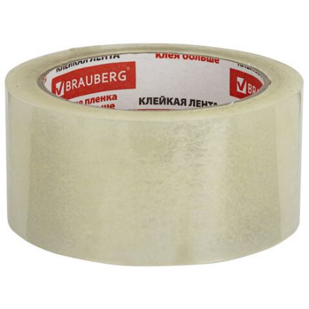 Клейкая лента упаковочная 50 мм х 66 м, прозрачная, УСИЛЕННАЯ, МОРОЗОСТОЙКАЯ, толщина 50 микрон, BRAUBERG, 440112 Клейкая лента упаковочная 50 мм х 66 м, прозрачная, УСИЛЕННАЯ, МОРОЗОСТОЙКАЯ, толщина 50 микрон, BRAUBERG, 440112