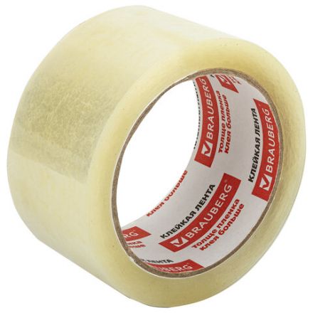 Клейкая лента упаковочная 50 мм х 66 м, прозрачная, УСИЛЕННАЯ, МОРОЗОСТОЙКАЯ, толщина 50 микрон, BRAUBERG, 440112 Клейкая лента упаковочная 50 мм х 66 м, прозрачная, УСИЛЕННАЯ, МОРОЗОСТОЙКАЯ, толщина 50 микрон, BRAUBERG, 440112