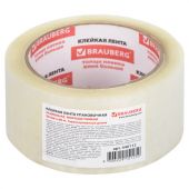 Клейкая лента упаковочная 50 мм х 66 м, прозрачная, УСИЛЕННАЯ, МОРОЗОСТОЙКАЯ, толщина 50 микрон, BRAUBERG, 440112 Клейкая лента упаковочная 50 мм х 66 м, прозрачная, УСИЛЕННАЯ, МОРОЗОСТОЙКАЯ, толщина 50 микрон, BRAUBERG, 440112