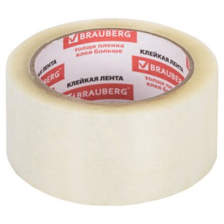 Клейкая лента упаковочная 50 мм х 66 м, прозрачная, УСИЛЕННАЯ, МОРОЗОСТОЙКАЯ, толщина 50 микрон, BRAUBERG, 440112 Клейкая лента упаковочная 50 мм х 66 м, прозрачная, УСИЛЕННАЯ, МОРОЗОСТОЙКАЯ, толщина 50 микрон, BRAUBERG, 440112