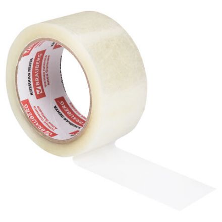 Клейкая лента упаковочная 50 мм х 66 м, прозрачная, УСИЛЕННАЯ, МОРОЗОСТОЙКАЯ, толщина 50 микрон, BRAUBERG, 440112 Клейкая лента упаковочная 50 мм х 66 м, прозрачная, УСИЛЕННАЯ, МОРОЗОСТОЙКАЯ, толщина 50 микрон, BRAUBERG, 440112