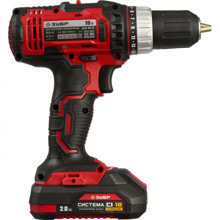 Дрель-шуруповерт аккум. ЗУБР Мастер 18В, 2х2.0Ач, 40Нм  (ДШЛ-185-22)