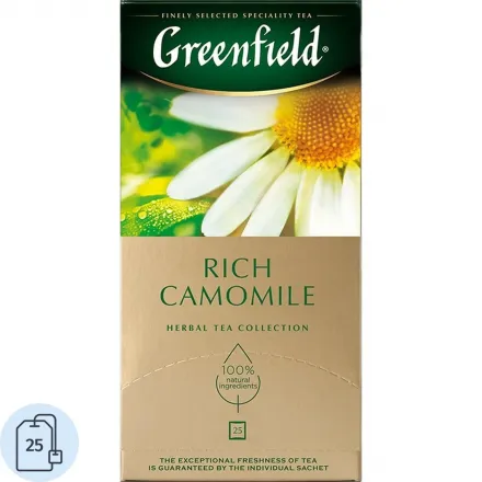 Чай травяной Greenfield Rich Camomile с ромашкой 25 пакетиков Чай травяной Greenfield Rich Camomile с ромашкой 25 пакетиков