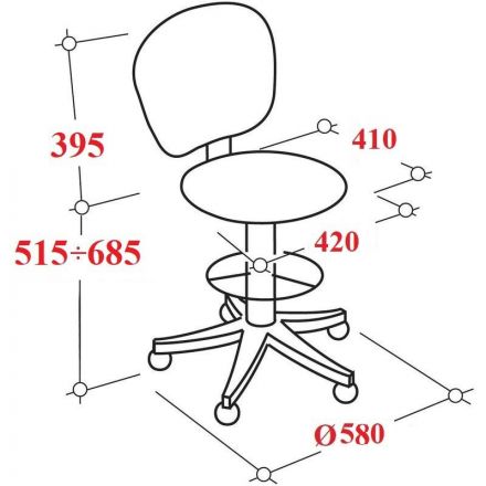 Стул лабораторный РС01.00.37 (РС37 сборный-201-01) черный