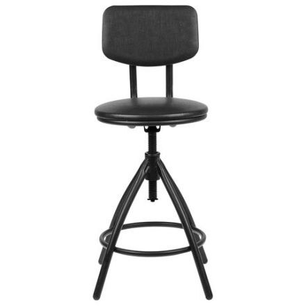 Стул кресло кассира, ресепшен РС61/Д, на винте, без подлокотников, кожзам, черное Стул кресло кассира, ресепшен РС61/Д, на винте, без подлокотников, кожзам, черное