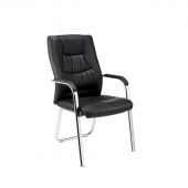 Конференц-кресло Easy Chair 807 VPU черное (искусственная кожа/металл хромированный)
