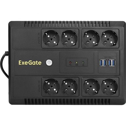 ИБП ExeGate NEO NNB-1000 лин-инт, 1000ВА/650Вт 8xEURO+4USB(EX293855RUS)
