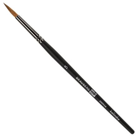 Кисть художественная проф. BRAUBERG ART CLASSIC, колонок, круглая, № 5, короткая ручка, 200934 Кисть художественная проф. BRAUBERG ART CLASSIC, колонок, круглая, № 5, короткая ручка, 200934